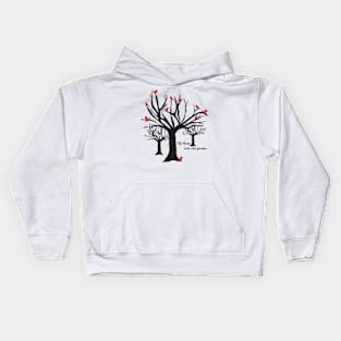 Fly Away—into the garden (Winter Cardinals) Kids Hoodie